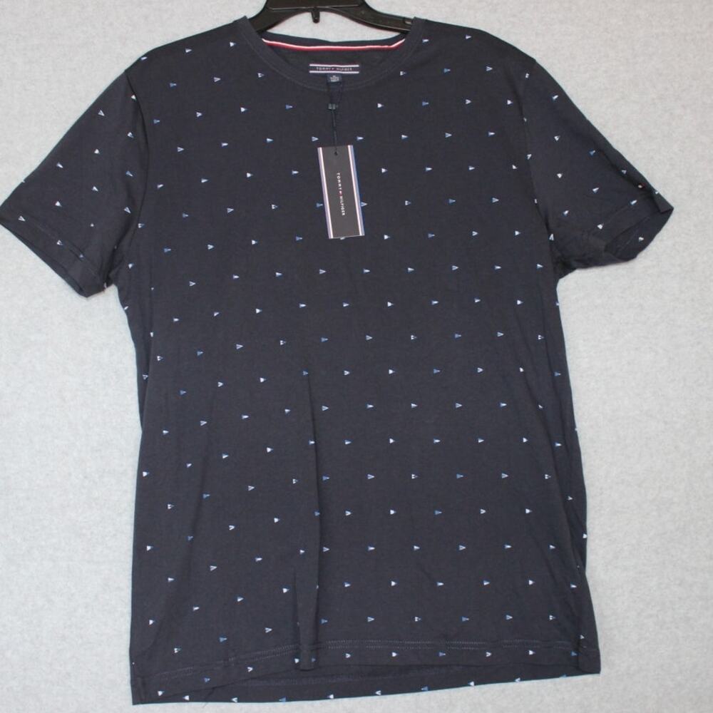 Tommy Hilfiger Mens SS Print Navy Shirt Size XL NWT